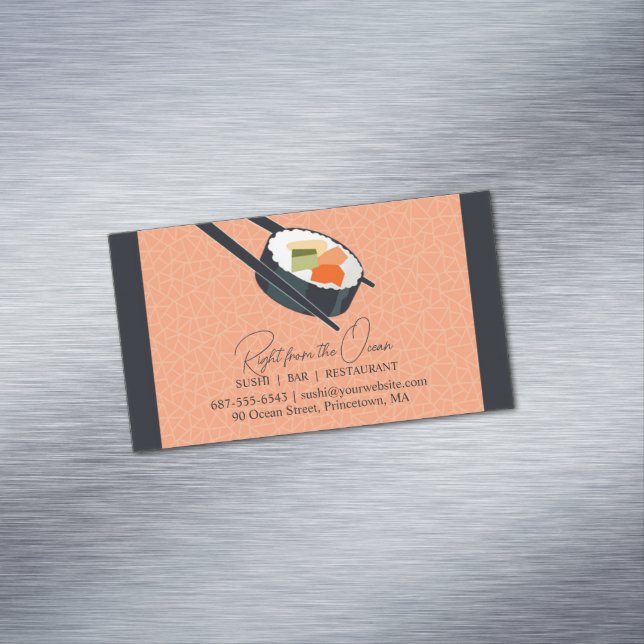 Sushi Bar Restaurant Magnetische Visitenkarte (Beispiel)