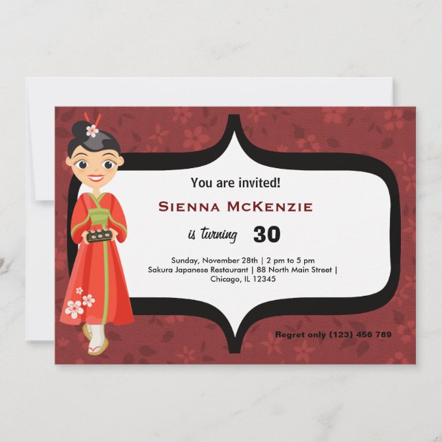 Sushi Birthday Einladung (Vorderseite)