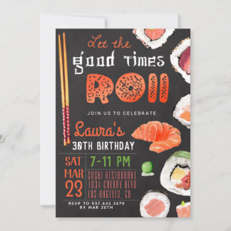 Sushi Birthday Einladung