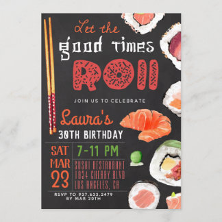 Sushi Birthday Einladung