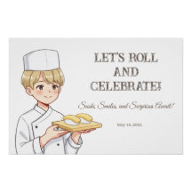 Sushi Birthday Party Invitation with Cute Anime 