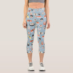 Sushi Blue Capri Leggings<br><div class="desc">Niedliches Sushi-Muster für japanische Liebhaber und gutes Essen. Originelle Kunst von Nic Squirrell.</div>