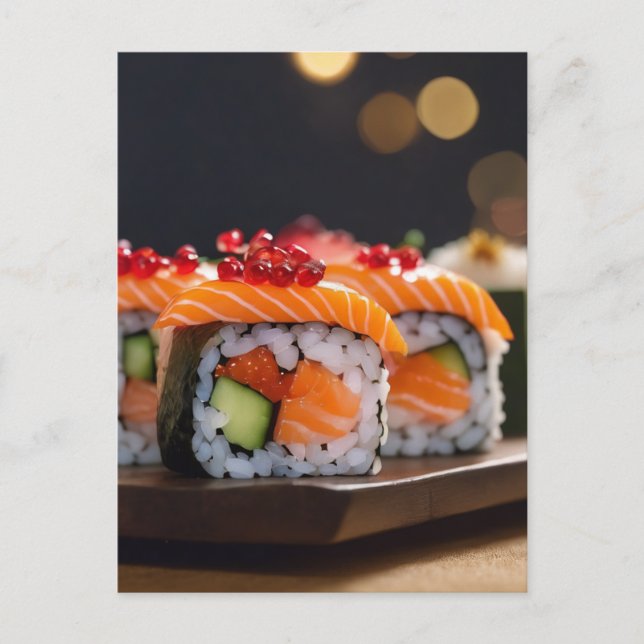 Sushi Bokeh Postkarte (Vorderseite)