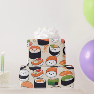 Sushi-Brötchen aus Kawaii, Sushi-Muster Geschenkpapier