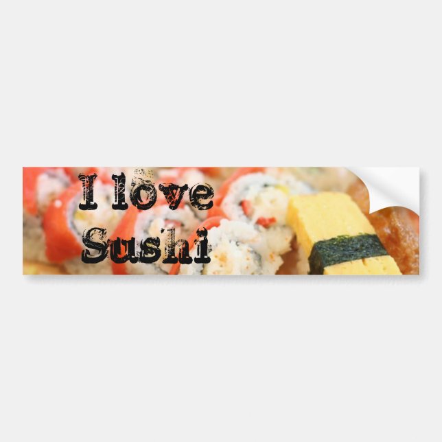 sushi-california-04, i-Liebe Sushi Autoaufkleber (Vorne)