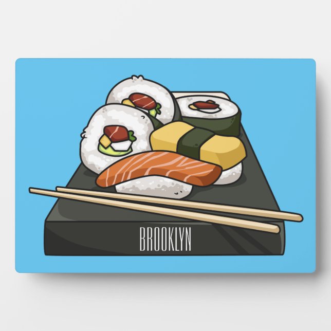 Sushi-Cartoon-Abbildung Fotoplatte (Vorderseite)