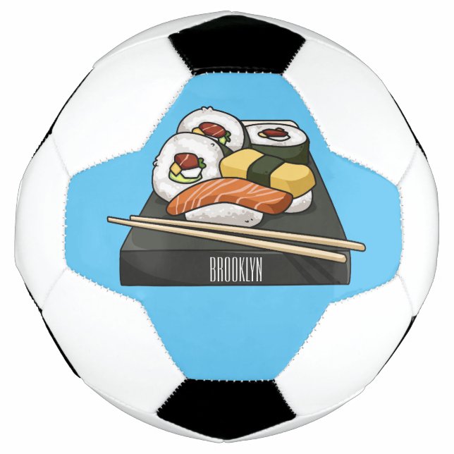 Sushi-Cartoon-Abbildung Fußball (Vorderseite)