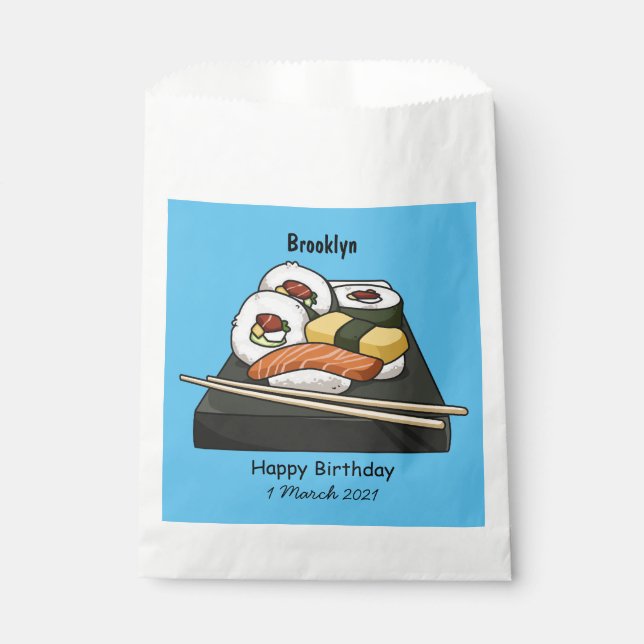 Sushi-Cartoon-Abbildung Geschenktütchen (Vorderseite)
