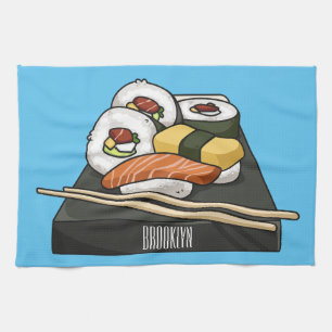 Sushi-Cartoon-Abbildung Geschirrtuch