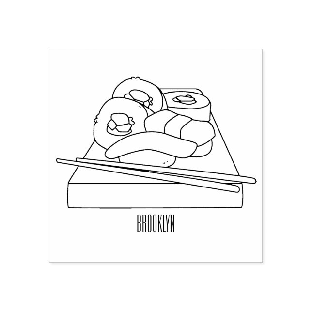 Sushi-Cartoon-Abbildung Gummistempel (Prägung)