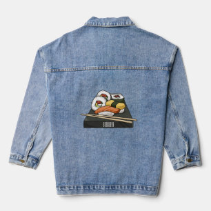 Sushi-Cartoon-Abbildung Jeansjacke