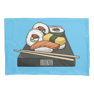 Sushi-Cartoon-Abbildung Kissenbezug