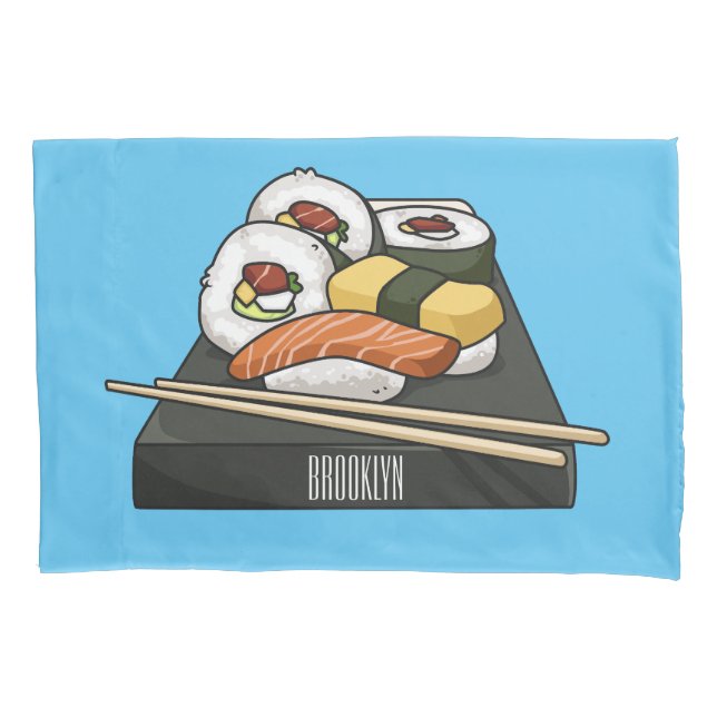 Sushi-Cartoon-Abbildung Kissenbezug (Vorderseite)