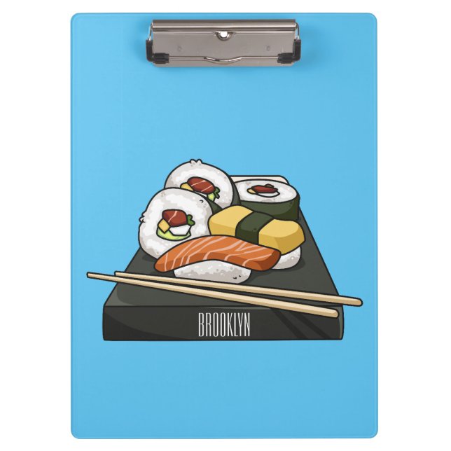 Sushi-Cartoon-Abbildung Klemmbrett (Vorderseite)