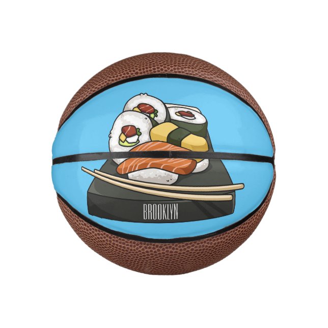 Sushi-Cartoon-Abbildung Mini Basketball (Vorderseite)
