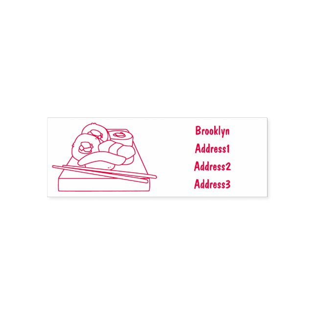 Sushi-Cartoon-Abbildung Permastempel (Design)