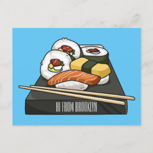 Sushi-Cartoon-Abbildung Postkarte