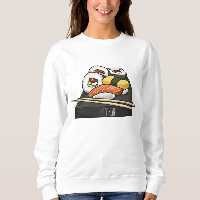 Sushi-Cartoon-Abbildung Sweatshirt (Vorderseite)