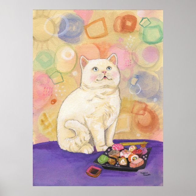 Sushi Cat 1980 Daydream Print Poster (Vorne)