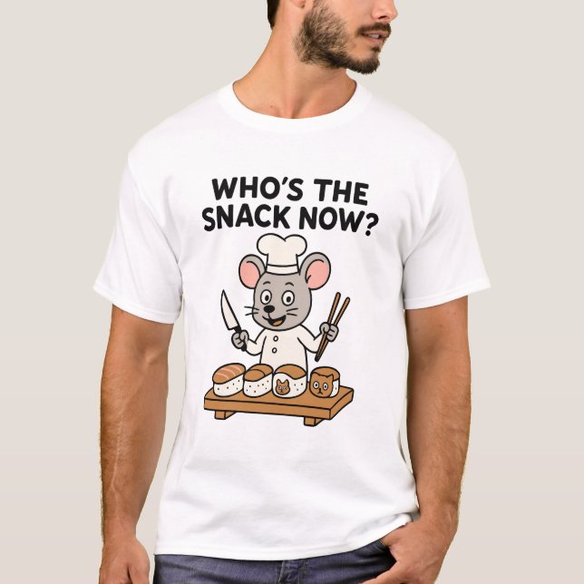 Sushi Cat And Mouse - Who's The Snack Now T-Shirt (Vorderseite)