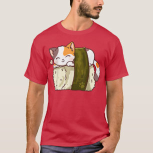 Sushi Cat Anime Japanese Noodles Kawaii Neko Girls T-Shirt