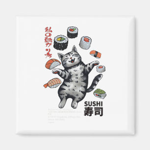 Sushi Cat Harajuku Tokyo Japan Cat Caf Magnet