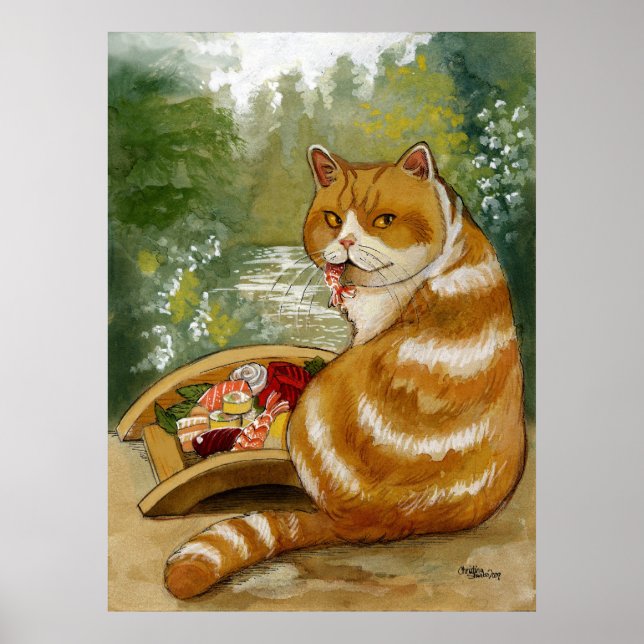 Sushi Cat Misty Bridge Poster (Vorne)