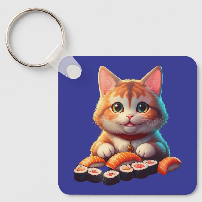Sushi Cat Schlüsselanhänger (Vorderseite)