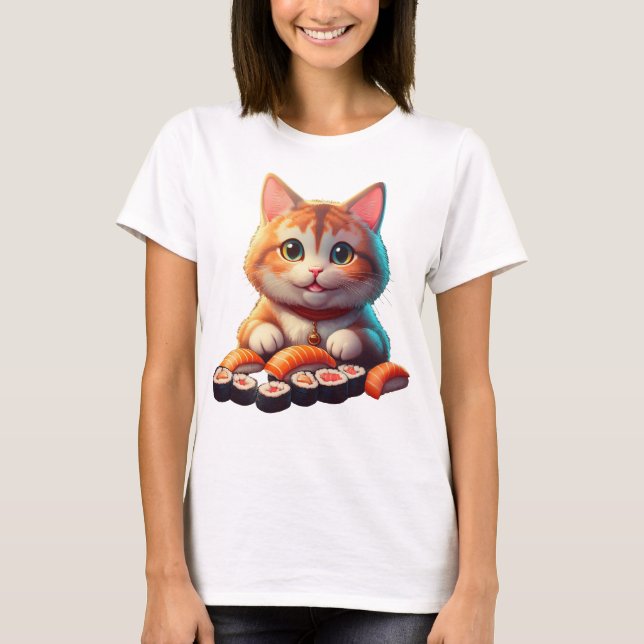 Sushi Cat T-Shirt (Vorderseite)