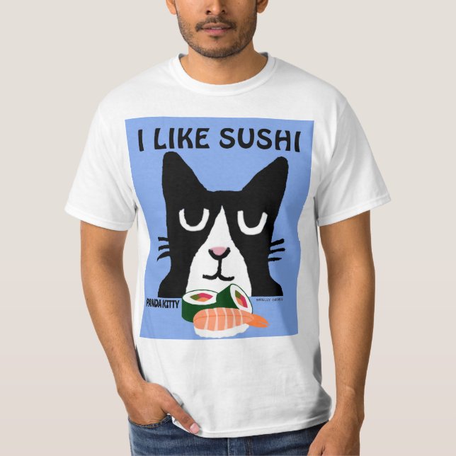 SUSHI CAT, TUXEDO Panda Kitty T - Shirt (Vorderseite)