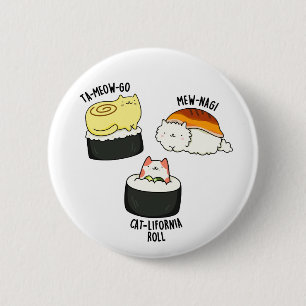 Sushi Cats Niedlich Sushi Pun Button