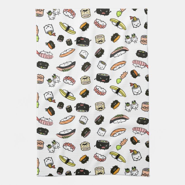 Sushi-Charakter-Muster Handtuch (Vertikal)