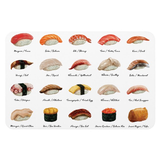 Sushi Chart Magnet (Horizontal)