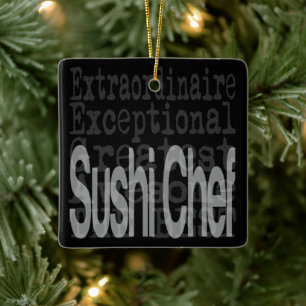 Sushi Chef Extraordinaire Céramique Ornement