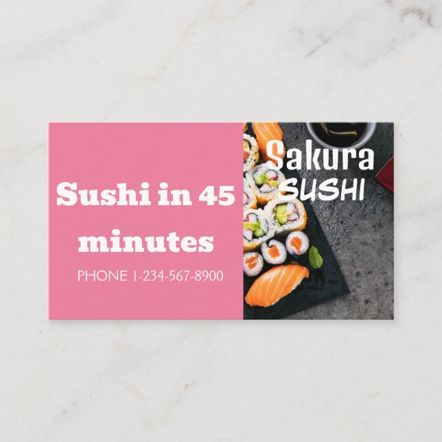Sushi Delivery Discount Sale Angebot Visitenkarte (Vorderseite)