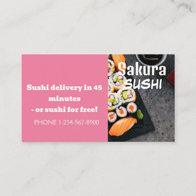 Sushi Delivery Discount Sale Angebot Visitenkarte (Vorderseite)