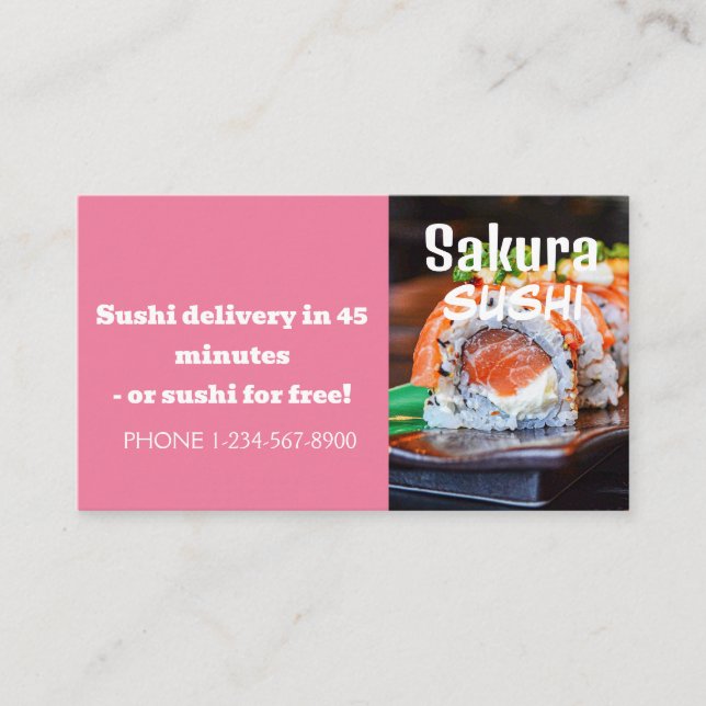 Sushi Delivery Discount Sale Angebot Visitenkarte (Vorderseite)