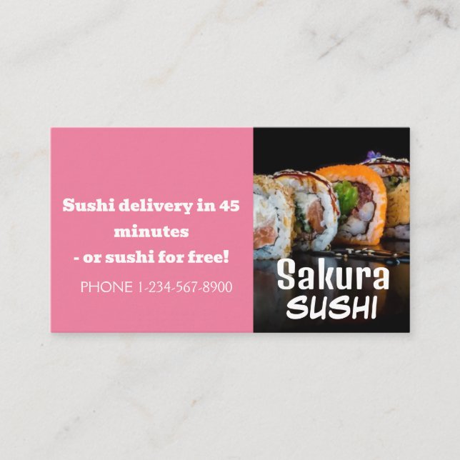Sushi Delivery Discount Sale Angebot Visitenkarte (Vorderseite)