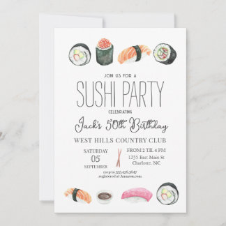 Sushi Einladung, Sushi Birthday, Sushi & SaKi Einladung