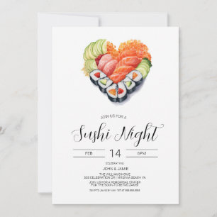 Sushi Einladung, Valentine, Verlobung, Abendessen Einladung
