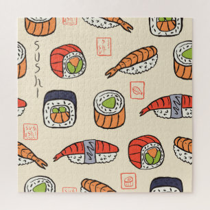 Sushi-Essen, nahtloses Muster-Design.