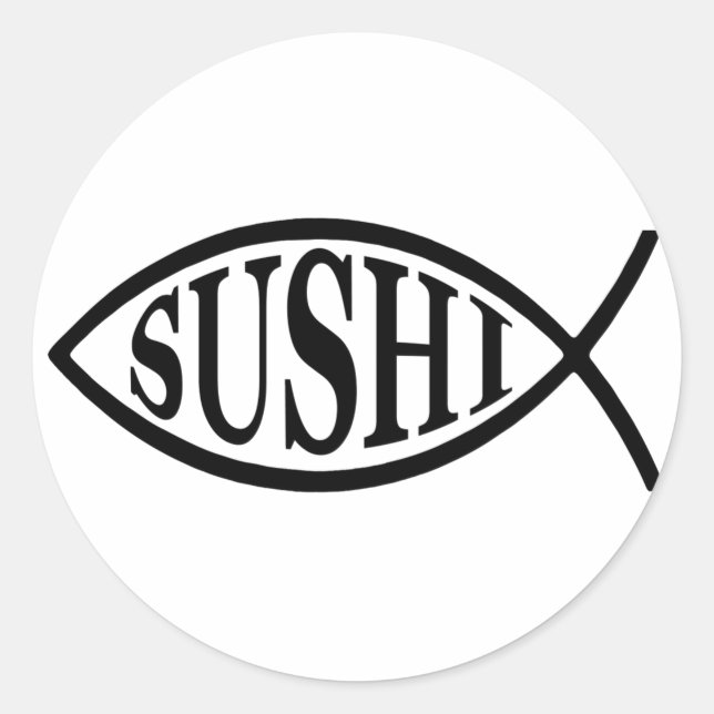 Sushi Fish Runder Aufkleber (Vorderseite)