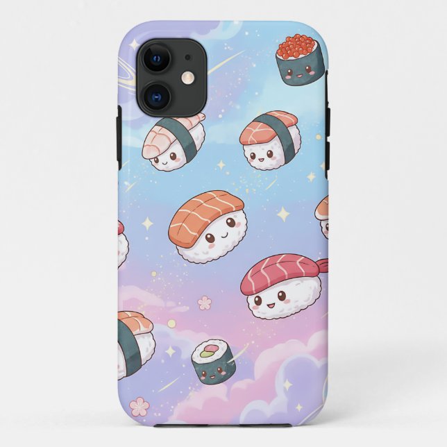 Sushi Flying in Pastel Galaxy Sky Case-Mate iPhone Hülle (Rückseite)