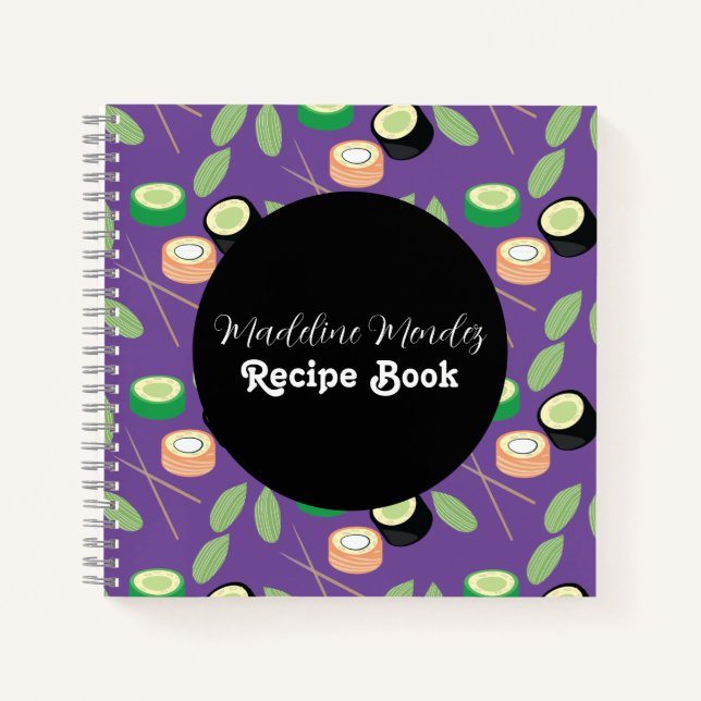 Sushi Food Koch Cook Rezept Notebook Notizbuch (Vorderseite)