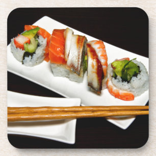 Sushi Food Restaurant essen exotisches Essen Fast Getränkeuntersetzer
