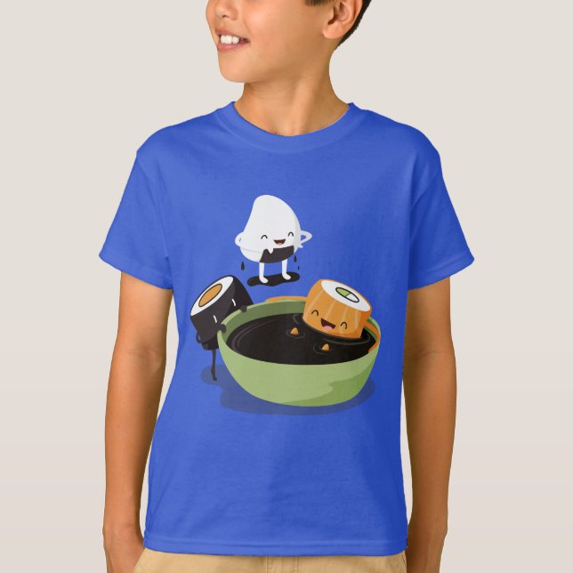 Sushi genießen die lustige Badzeit T-Shirt (Vorderseite)
