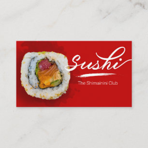 Sushi-Geschäft, Sushi-Geschäft, Sushi-Lieferung Visitenkarte