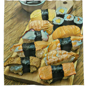 Sushi-Geschenk für Liebhaber von Lebensmitteln Duschvorhang