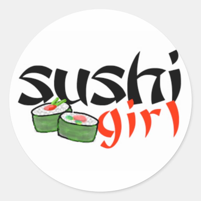 Sushi Girl Aufkleber (Vorderseite)