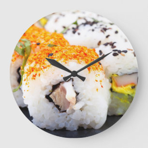 Sushi Große Wanduhr